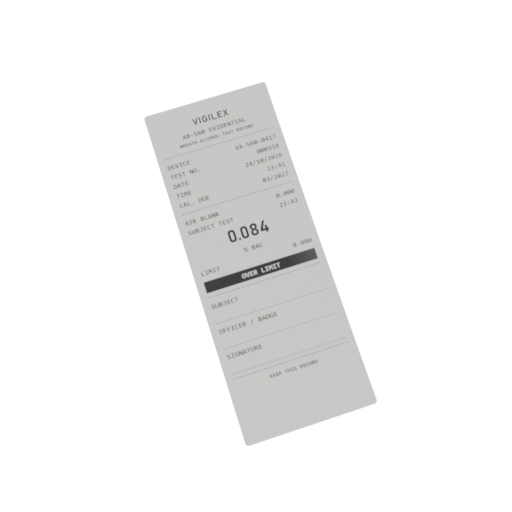 Breath test slip